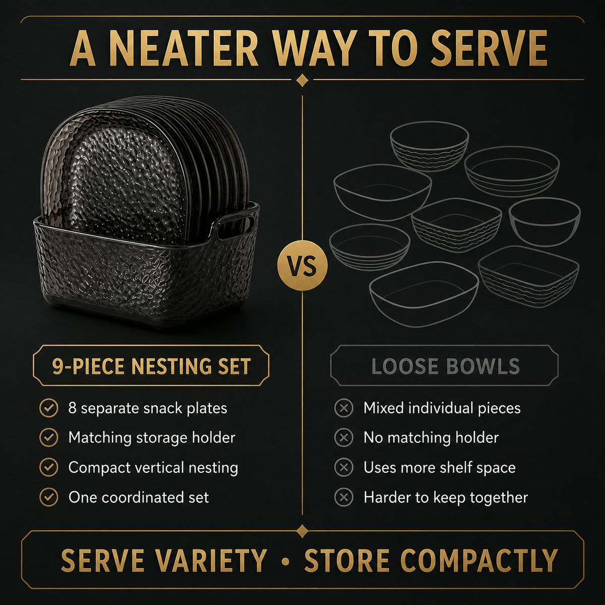 9 in 1 Snack Serving Plates – Multipurpose Organizer for Parties