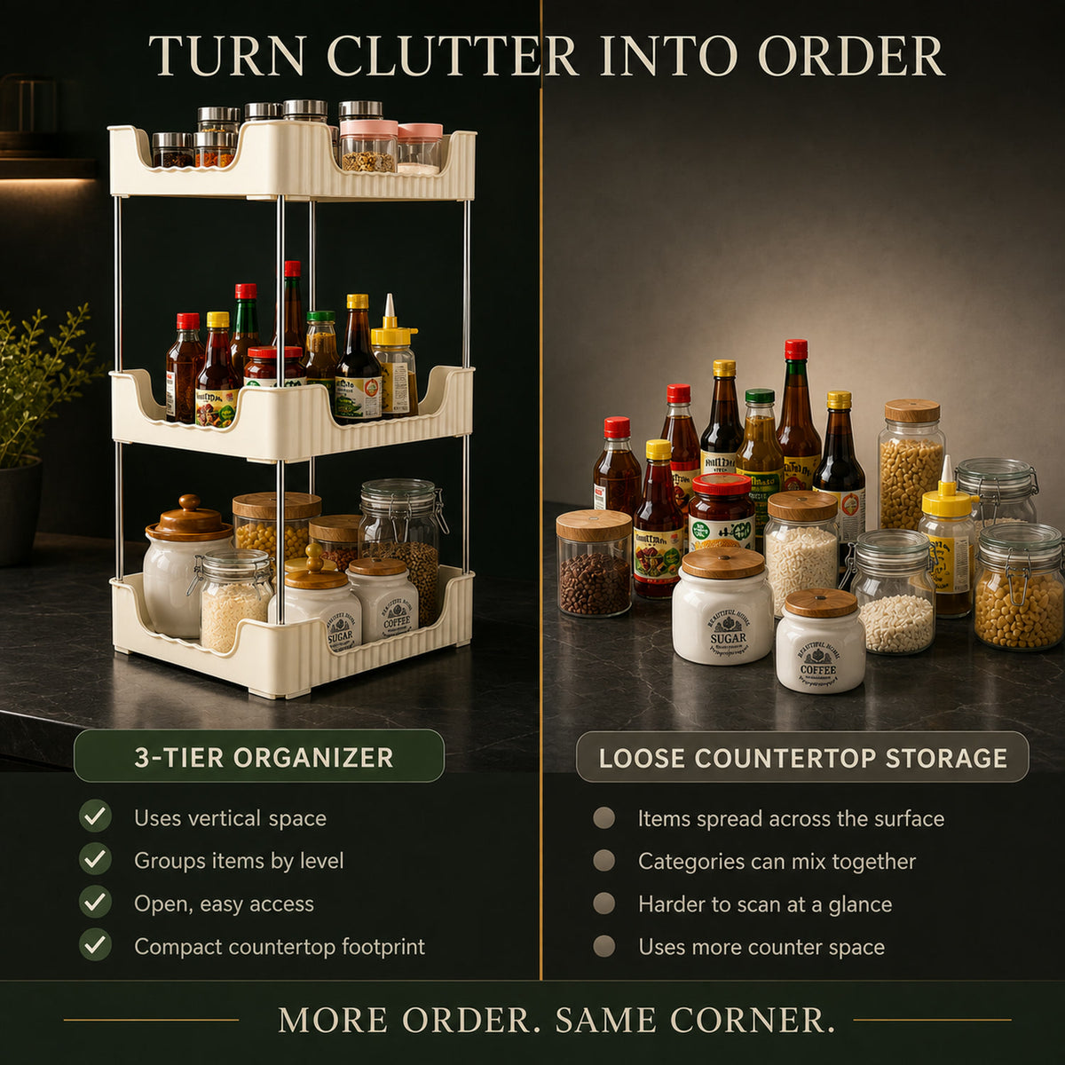 3-Tier Storage Organizer Rack – Compact & Versatile Shelf