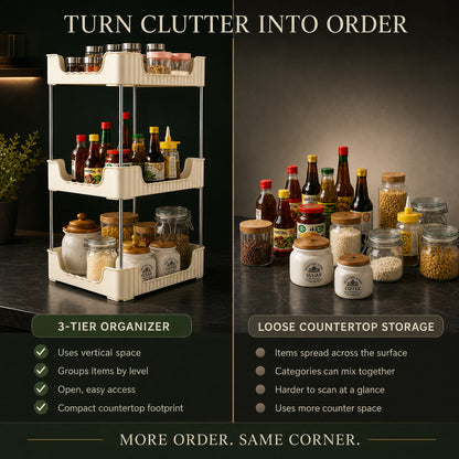 3-Tier Storage Organizer Rack – Compact & Versatile Shelf