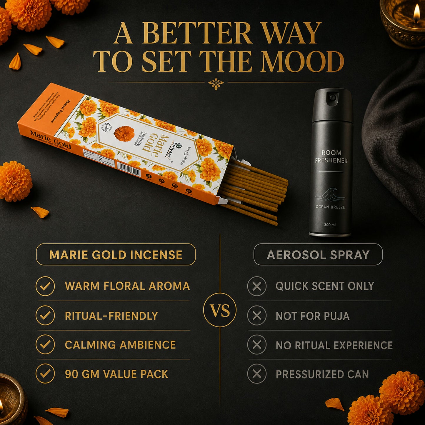 Agarbatti Sticks – Mixed Floral Fragrance, 90 GM | DeoDap