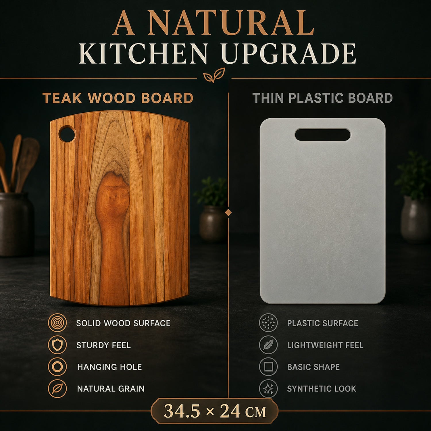 Teak Wood Chopping Board – Durable & Heavy Duty Kitchen Essential