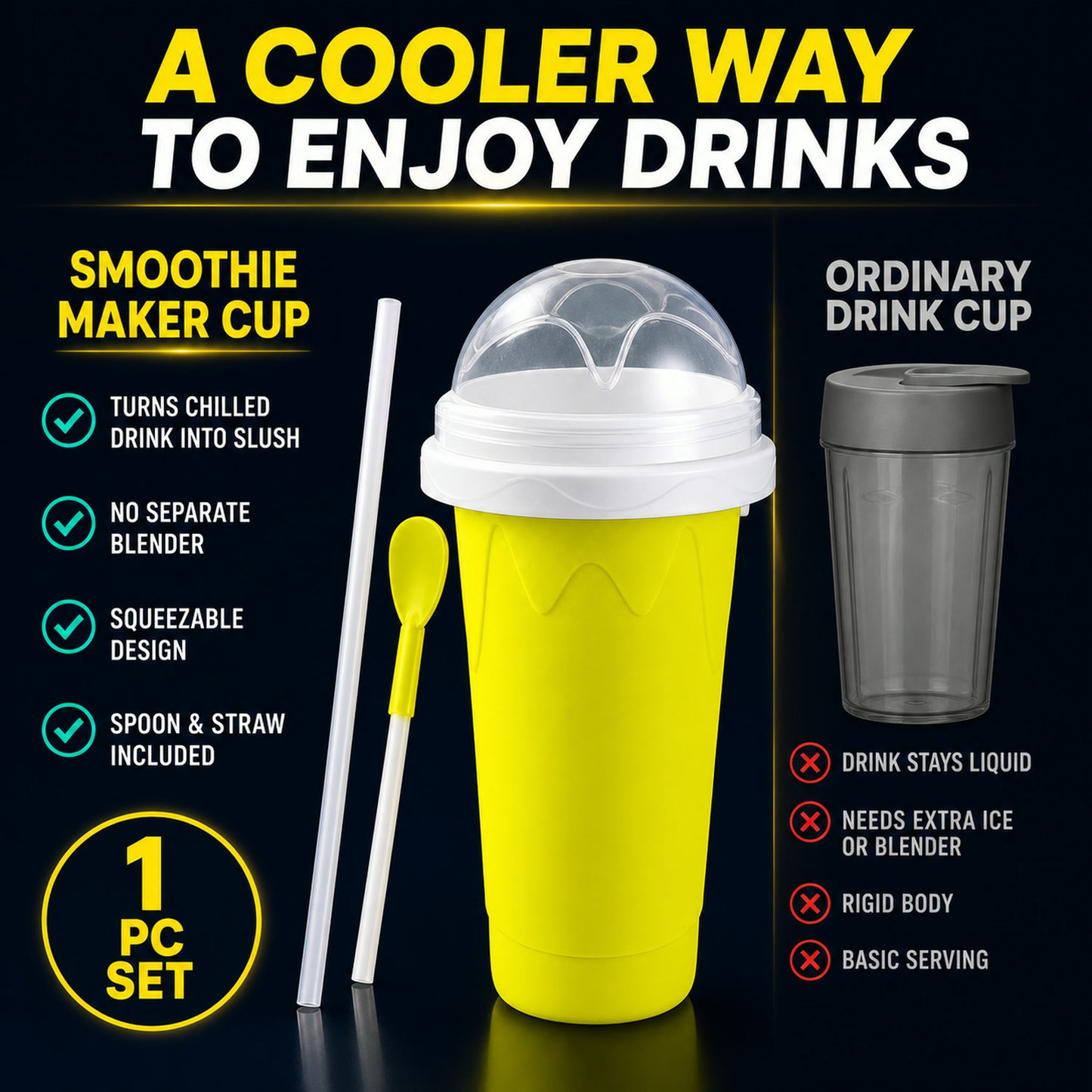 Frozen Smoothies Maker Cup – Double Layer Slushy | Tidy Table