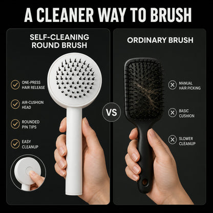 Self-Cleaning Hair Brush – Detangle & Massage | Velvet Wheels