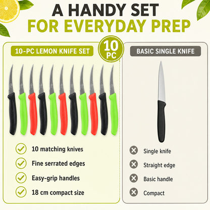 Lemon Knife Set – 10 Pc Stainless Steel Kitchen Cutting Knives