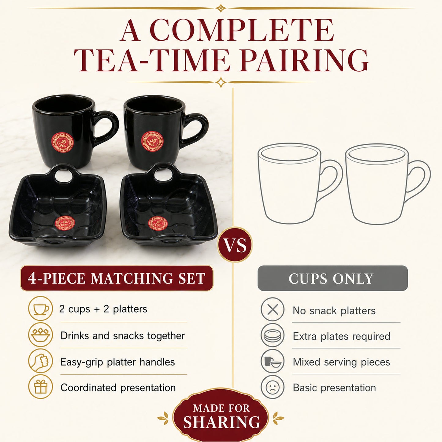 Play Station Ceramic Mug and plastic Bowl Set – 4-Piece | JubileeJoy