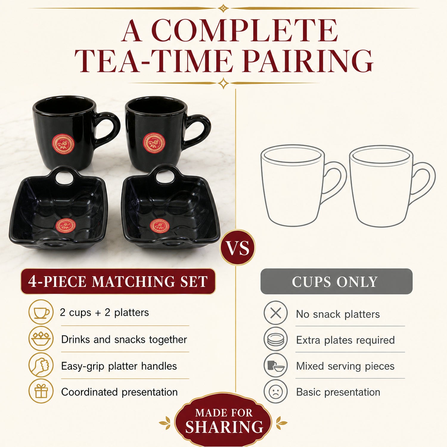 Play Station Ceramic Mug and plastic Bowl Set – 4-Piece | JubileeJoy
