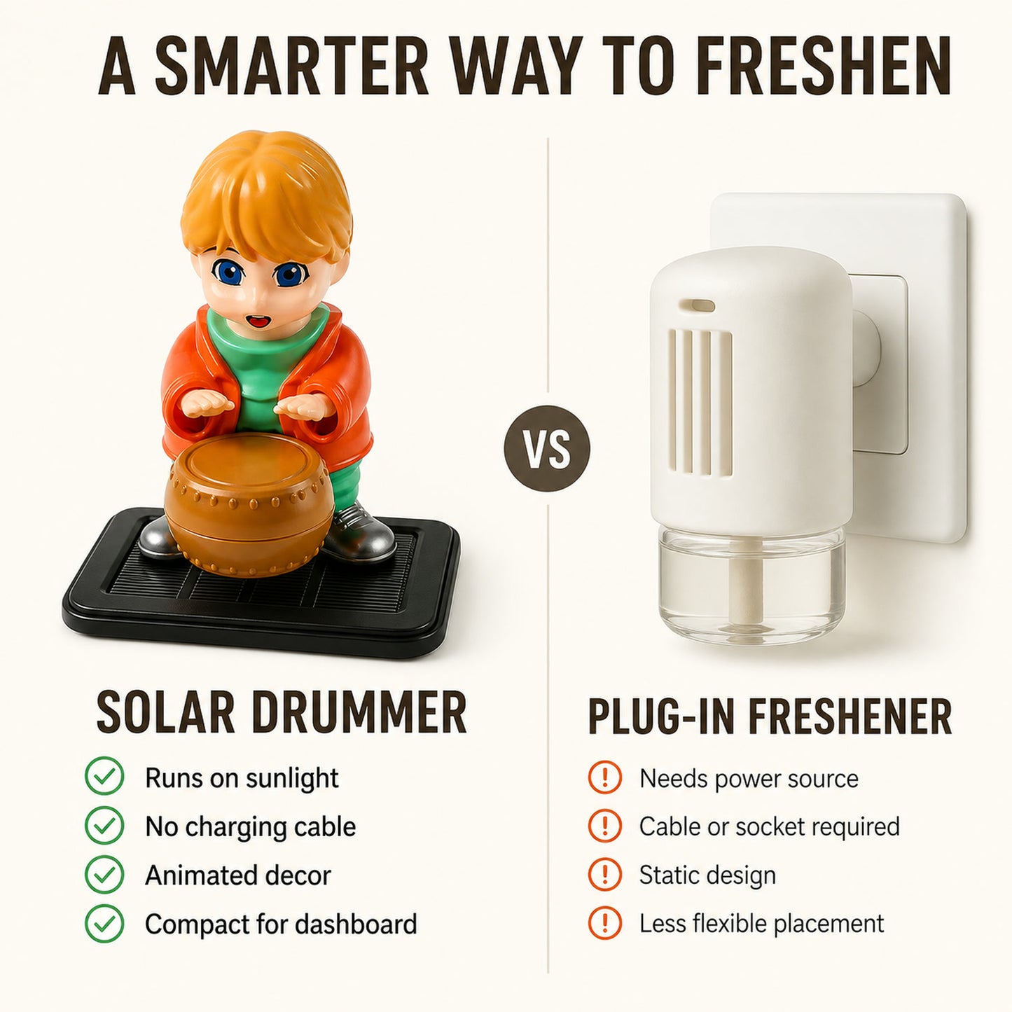Solar Car Air Freshener – Drummer Design Aromatherapy | Velvet Wheels