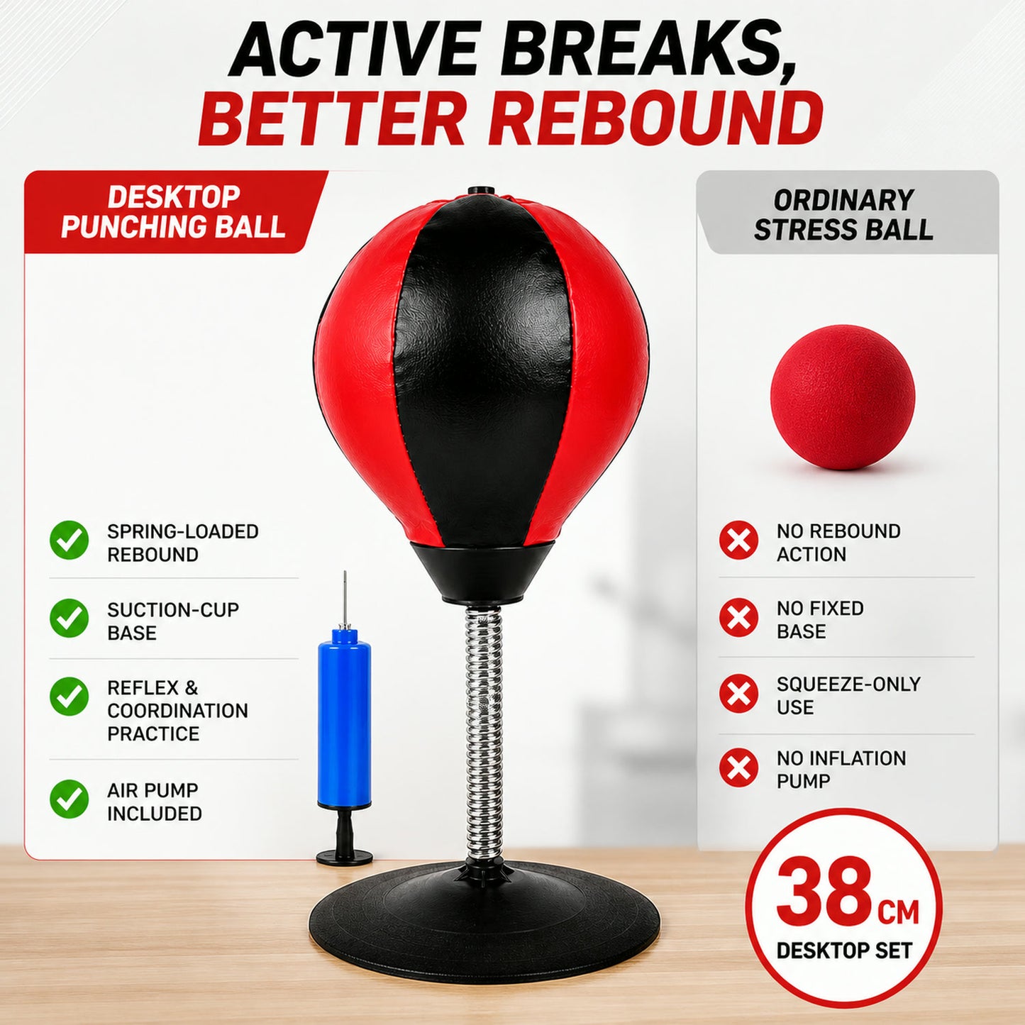 Inflatable Desktop Punching Bag – Stress Relief & Reflex Training