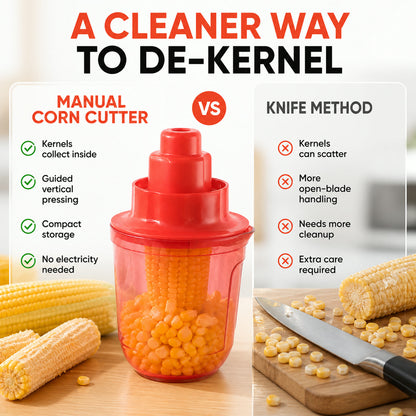 Supermom Corn Cutter with Steel Blades for Easy Kernel Removal