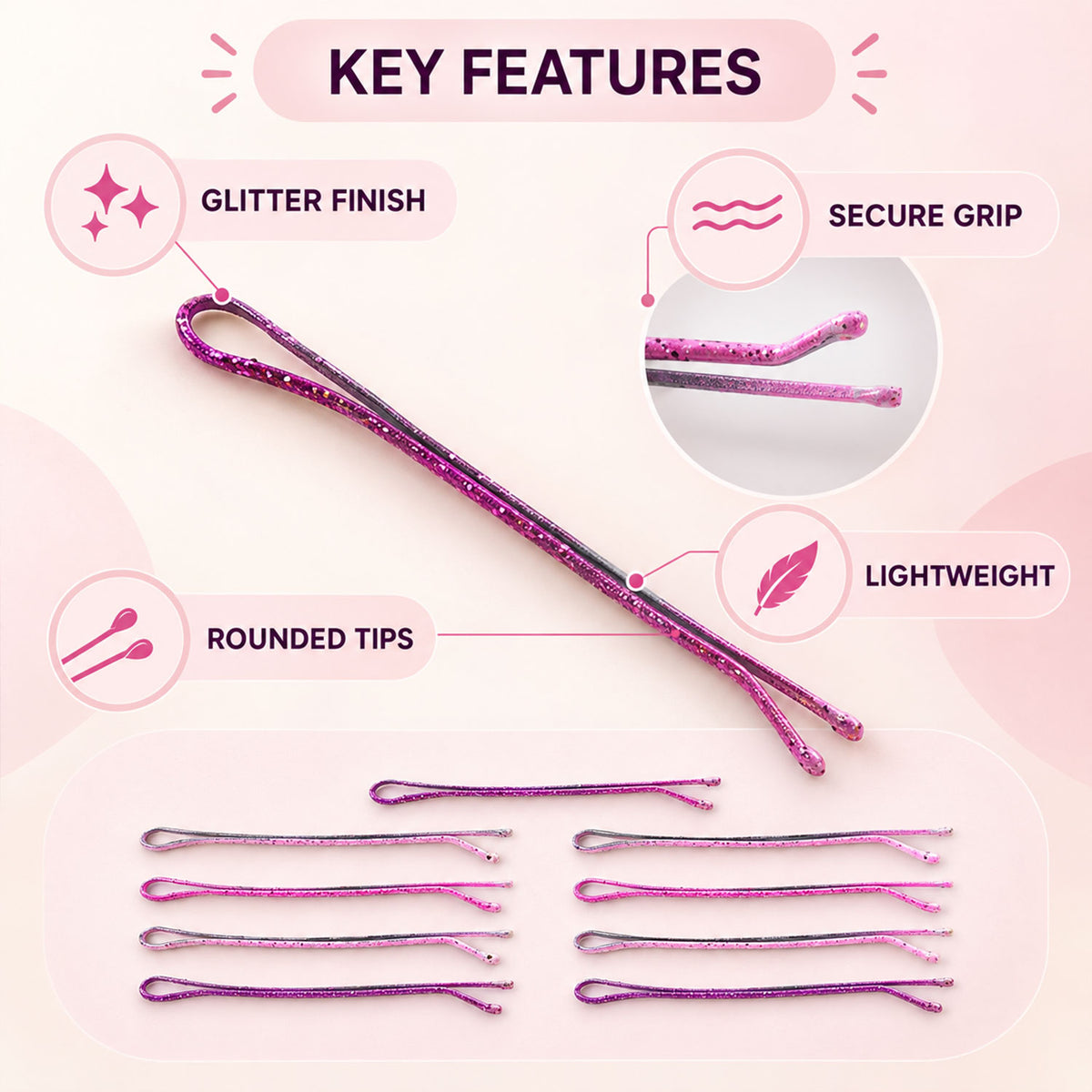 Metal Hair Pins Glitter Finish - 04.jpg