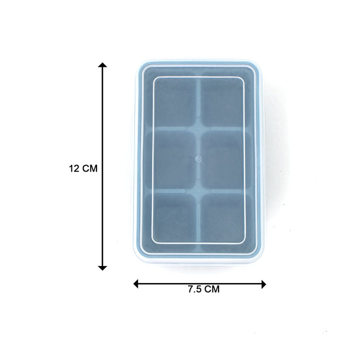 8242 6 Grid Silicone Ice Tray Used In All Kinds Of Places Like Household Kitchens For Making Ice From Water And Various Things And All With Color Box (1 Pc)