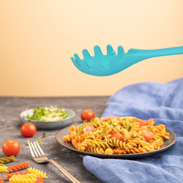 3 Pcs Silicone Pasta Fork,High Heat Resistant All in 1 Food Grade Heat  Resistant Silicone Spaghetti Noodles Spoon Fork Kitchen Utensils(Black)