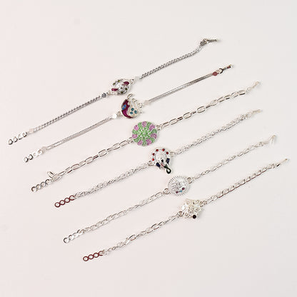 Stylish Mix Design Silver Chain Rakhi for Brother (1 pc / Mix Design)