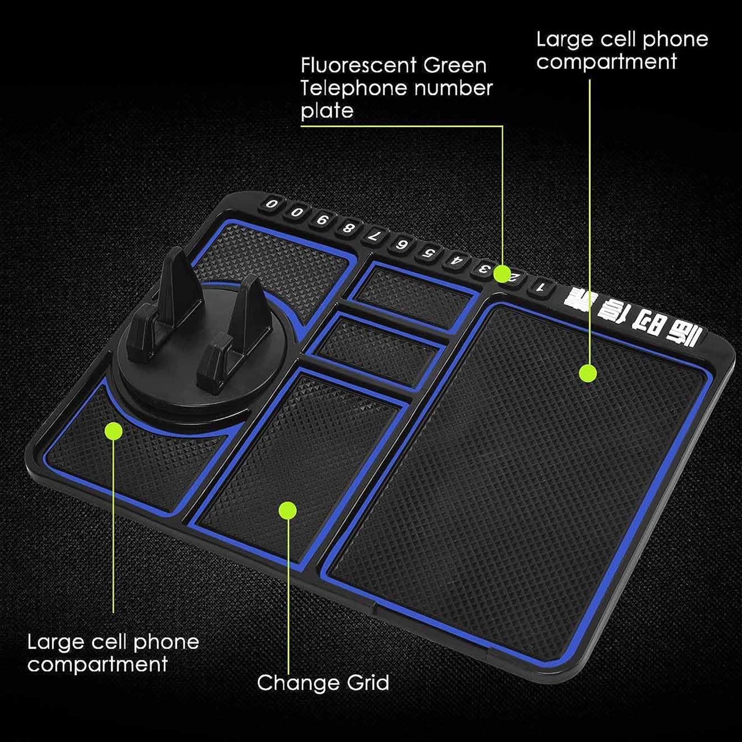 Car Dashboard Mat & Mobile Phone Holder Mount