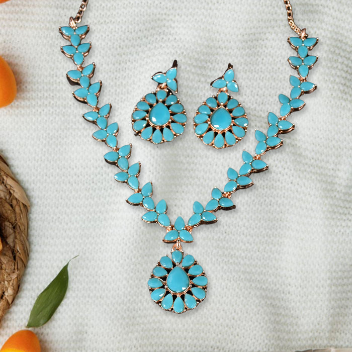 Sky Blue Elegance Necklace Set