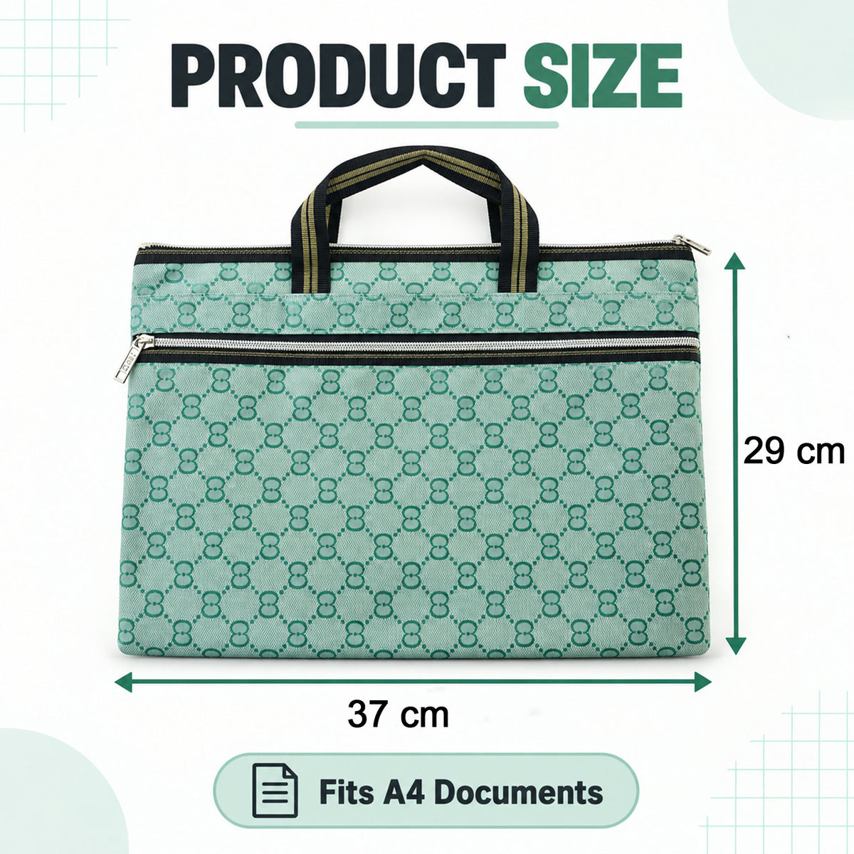 Carry Bag with Dual Handles and Zip Closure for Work Files and Daily Use (1 Pc)