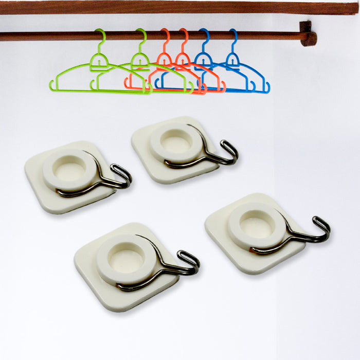 Multipurpose Strong Hook Self-Adhesive hooks for wall Heavy Plastic Hook, Sticky Hook Household For Home, Decorative Hooks, Bathroom & All Type Wall Use Hook, Suitable for Bathroom, Kitchen, Office (2 Pc & 4 Pc Set)