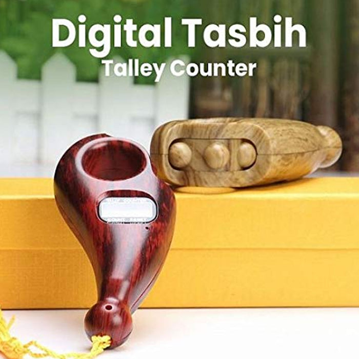 12828 Digital Tasbih/Tasbeeh Digital Tally Counter, Wooden Religious Tally Counter Digital Beads (for Zikr/Naam Jaap)