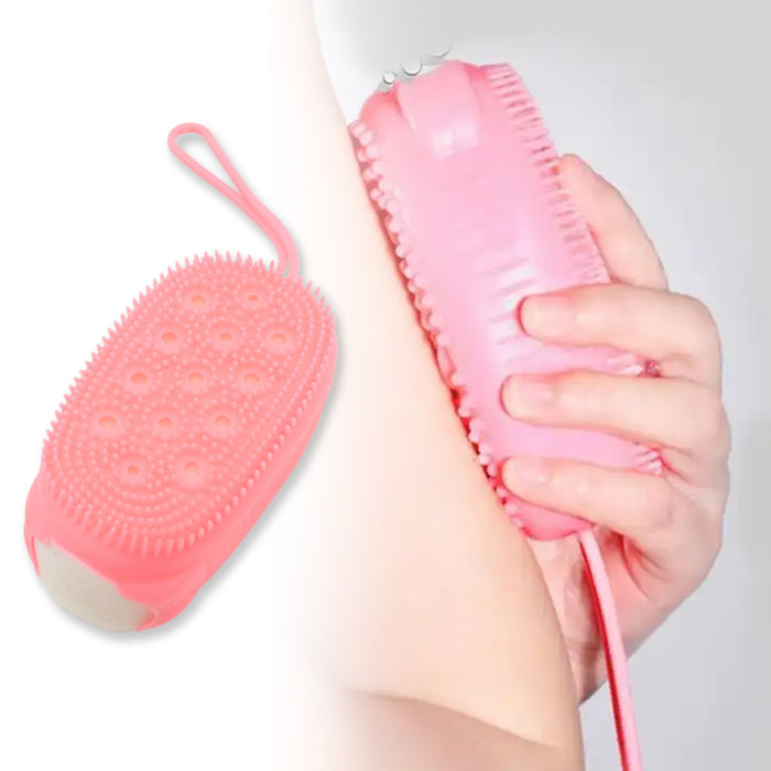 1436  Silicone Super Soft Silicone Bath Brush Double-Sided Body Scrubber Brush for Deep Cleasing Exfoliating, Ultra-Soft Scrubber(1 pc)