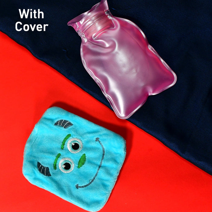 6534 Blue Sullivan Monster small Hot Water Bag with Cover for Pain Relief, Neck, Shoulder Pain and Hand, Feet Warmer, Menstrual Cramps.