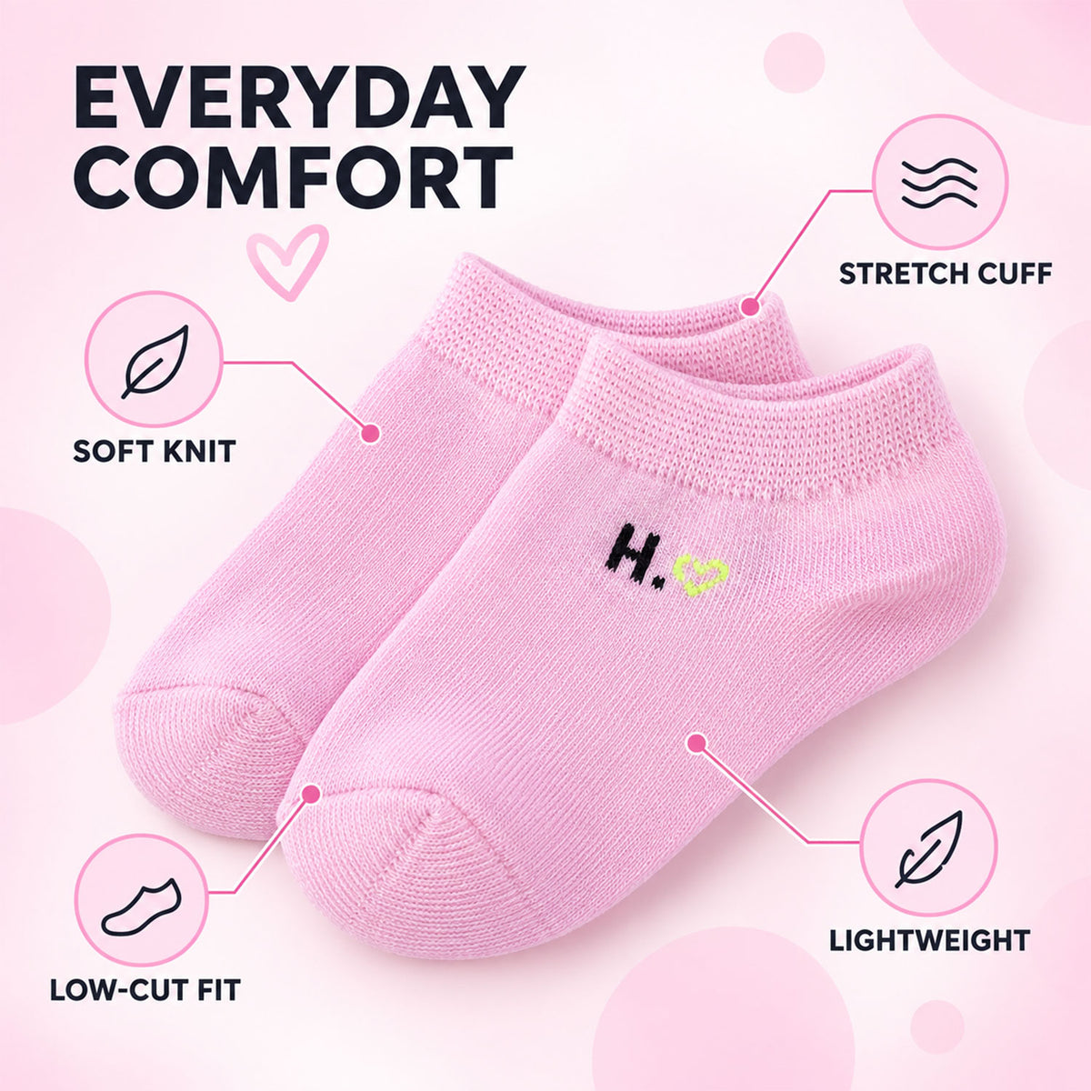 Low Cut Ankle Socks for Women, Soft Stretchable No Show Sports Socks (1 Pair)
