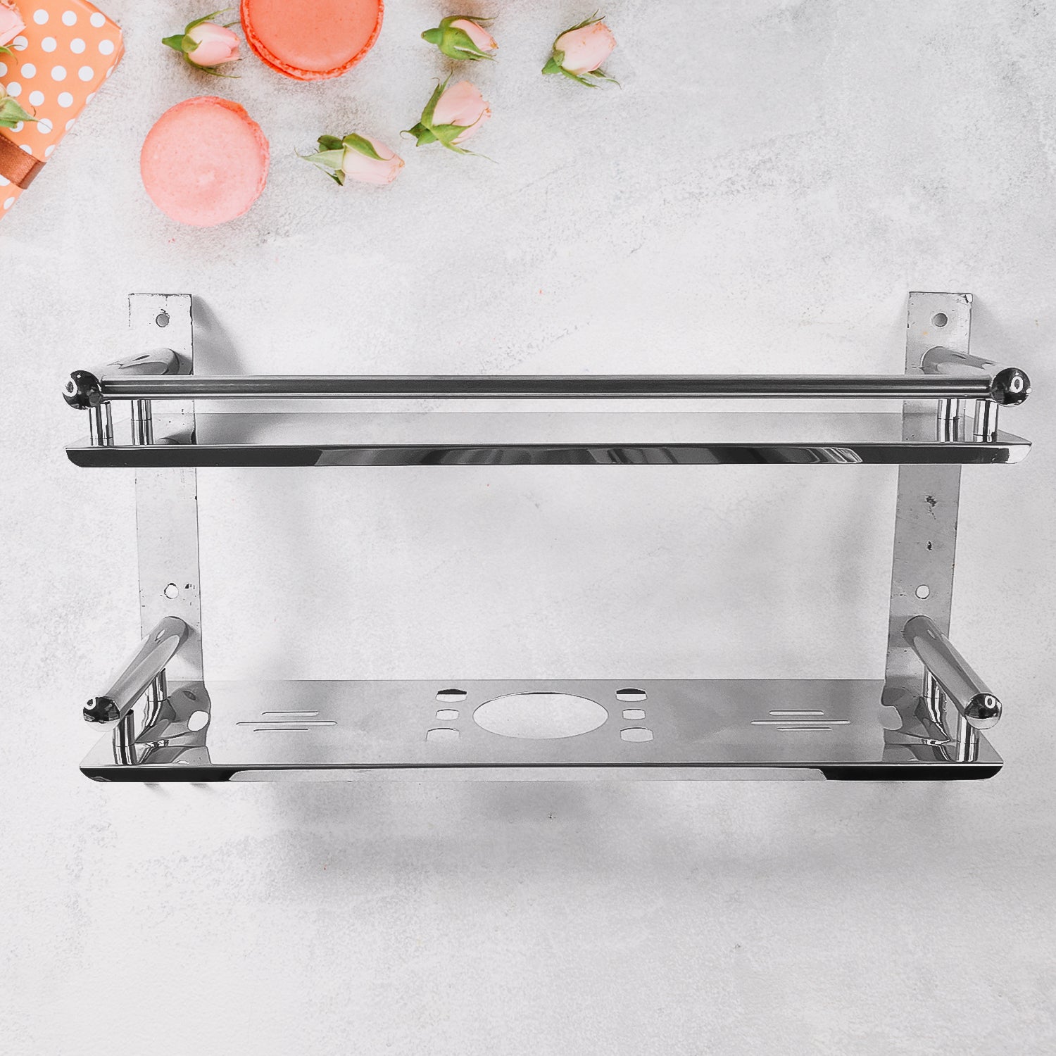 Stainless Steel 2 Tier 5 In 1 Multi Use Shelf