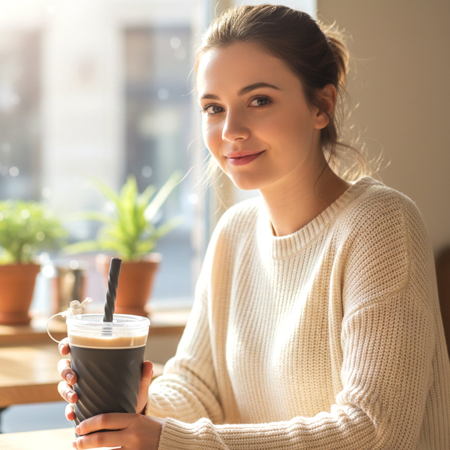 reusable tumbler with straw