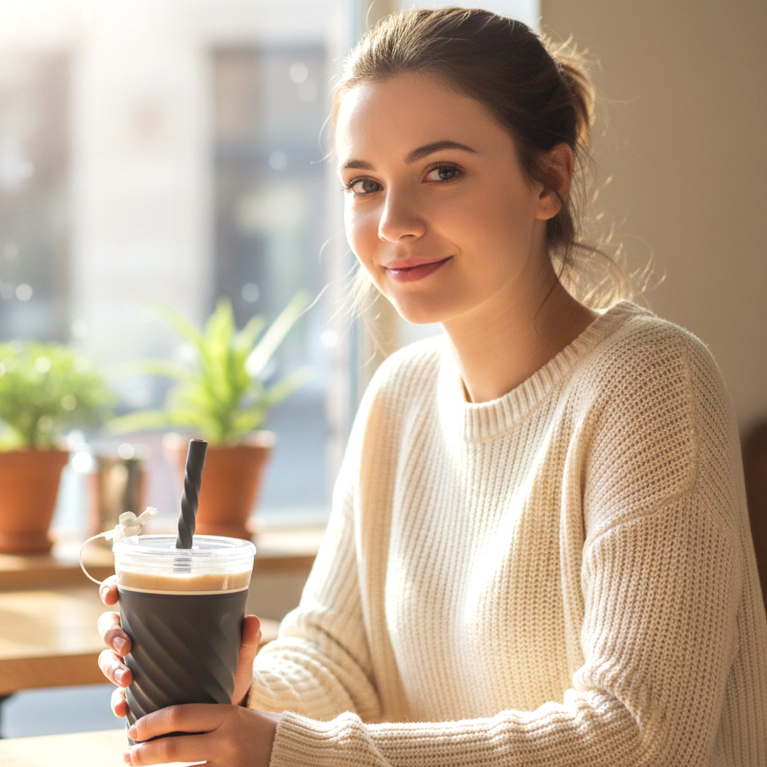 reusable tumbler with straw
