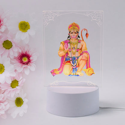 Beautiful 3D Lord Hanuman Frame with soft white light (1 Pc)