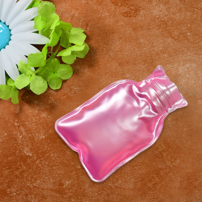 Simple Pink small Hot Water Bag with Cover for Pain Relief, Neck, Shoulder Pain and Hand, Feet Warmer, Menstrual Cramps.