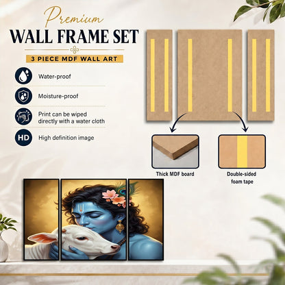 Religious cow Krishna gift frame