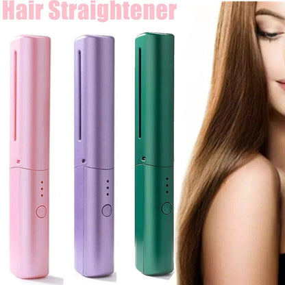 Rechargeable Mini Hair Straightener,  Three Temperature Adjustments Flat Iron Comb (1 Pc)