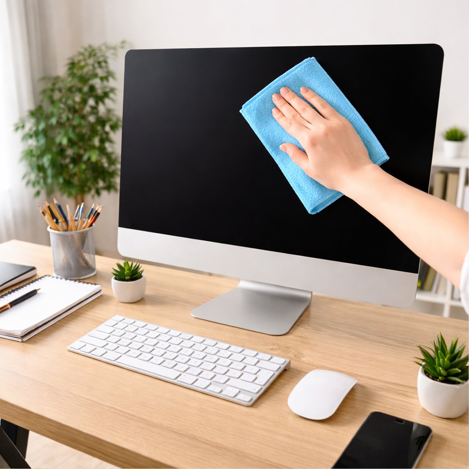 Lint-free microfiber cleaning cloth