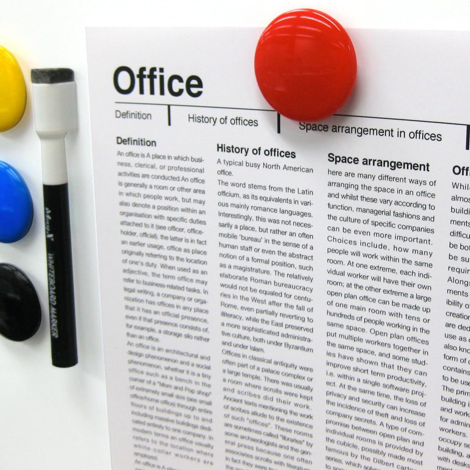 Yellow Stick Board Magnet Buttons