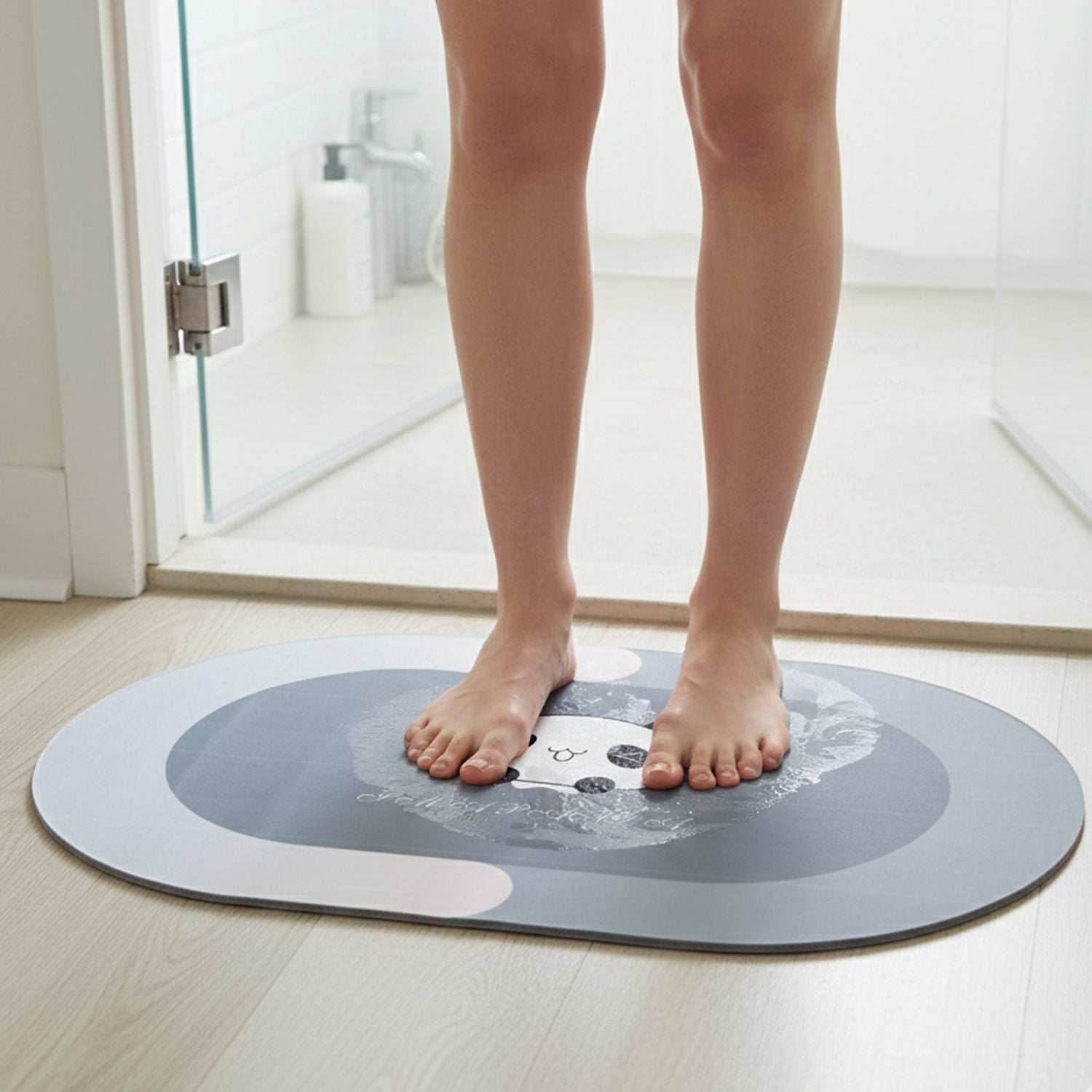 panda cartoon bath mat