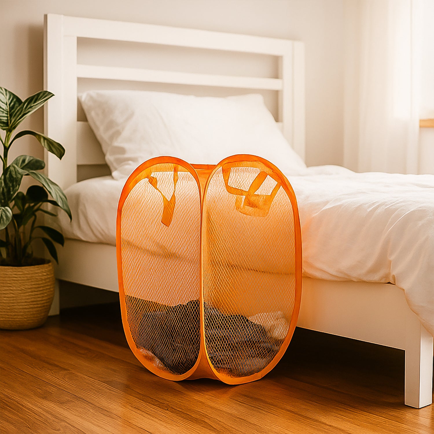 Foldable Pop-Up Mesh Laundry Basket Hamper (1 Pc)