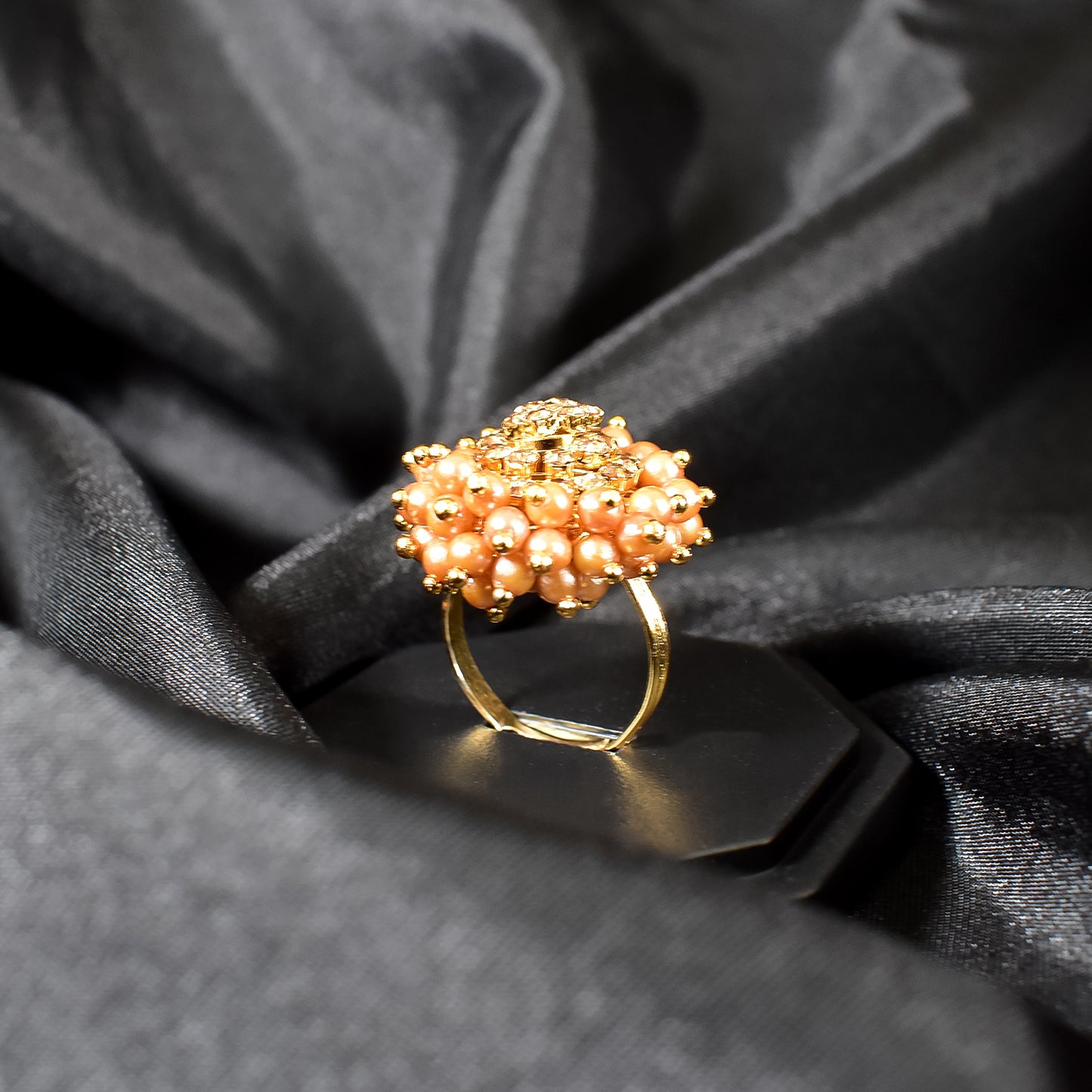 Luxurious Gold Plated Guchha Ring - Classic Charm