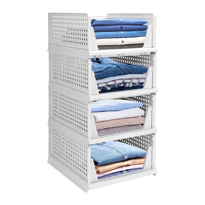 Clothes Organizer 4 layer Drawer for Wardrobe Cupboard Organizer for Clothes Foldable and Stackable Closet Organizer Drawer Organizer for Clothes Multi Purpose Plastic Drawer