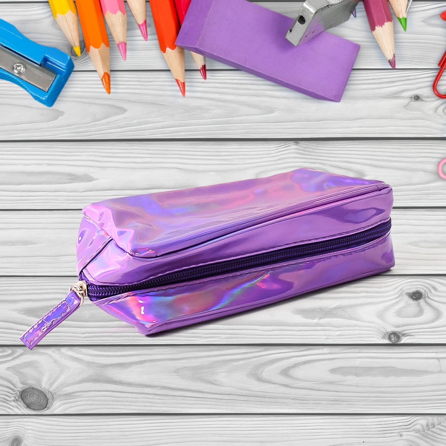 Iridescent Holographic Cosmetic Bag