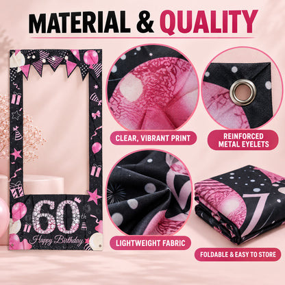 Birthday Photo Booth Backdrop Curtain for Birthday Party Decor (90x180 Cm)