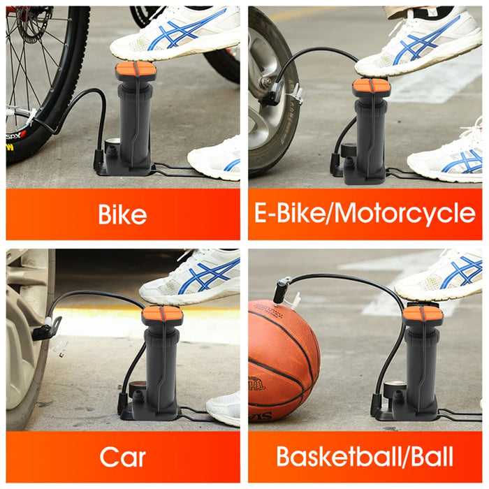 Portable Mini Foot Pump for Bicycle, Bike, and car