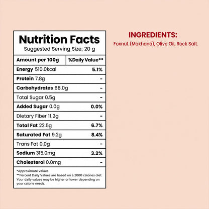 Himalayan Salted Makhana Premium Roasted Fox Nuts with Real Pink Salt Taste (75g)