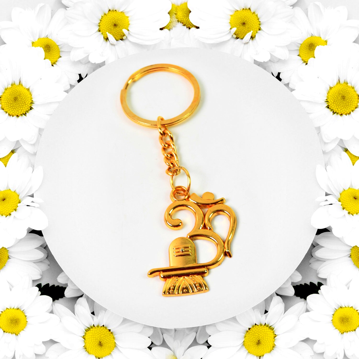 Om Keychain with Shivling of Mahadev