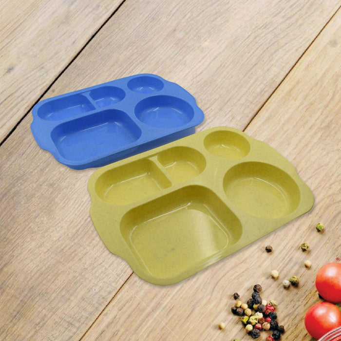 Divided Plates, 5 Compartments 32 CM Split Plates, Shatterproof Separa ...