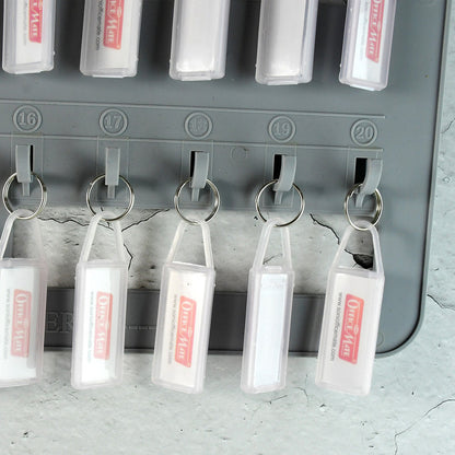 Office Mate Wall Key Holder Board – 20 Hooks with Label Tags for Organized Key Storage