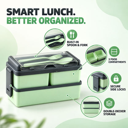 Close-up of plastic 2layer lunch box.