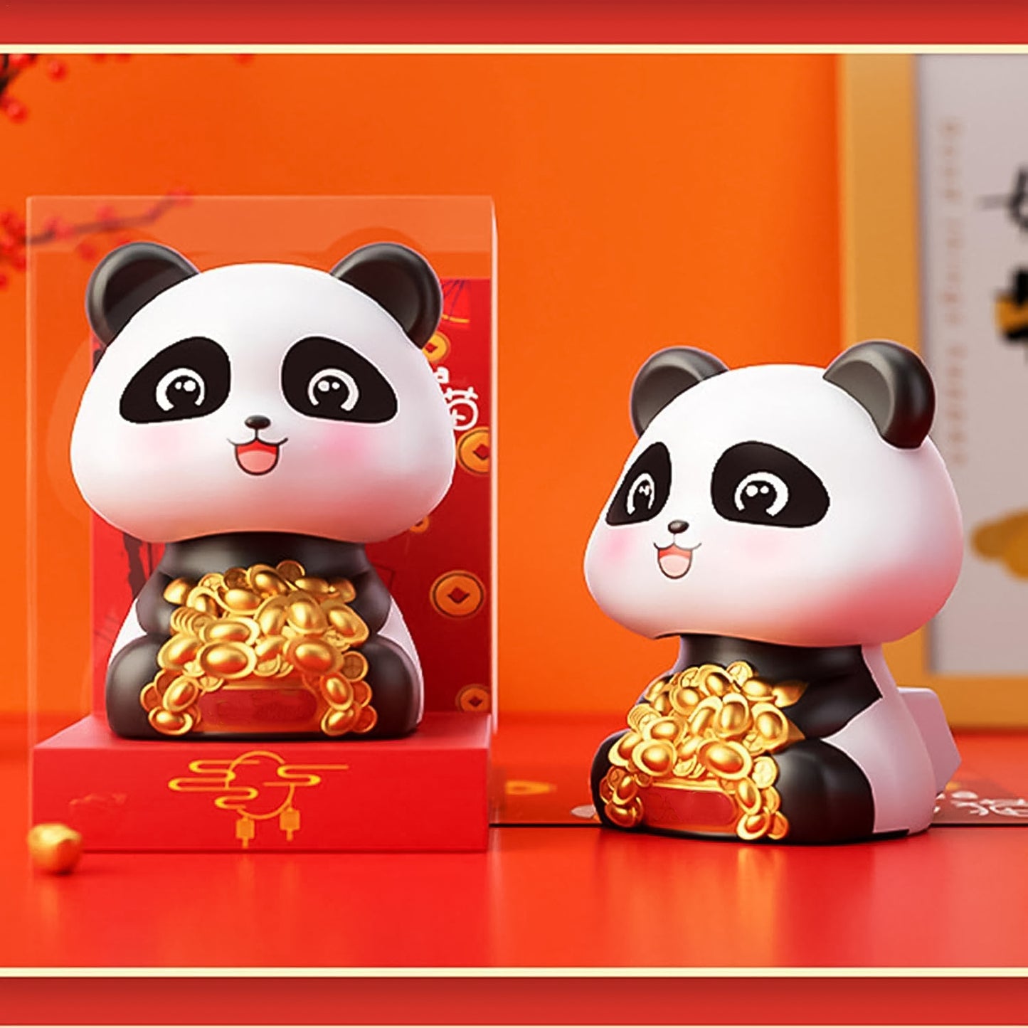 Solar Powered Moving Panda Car Dashboard Decoration – 1 Pc