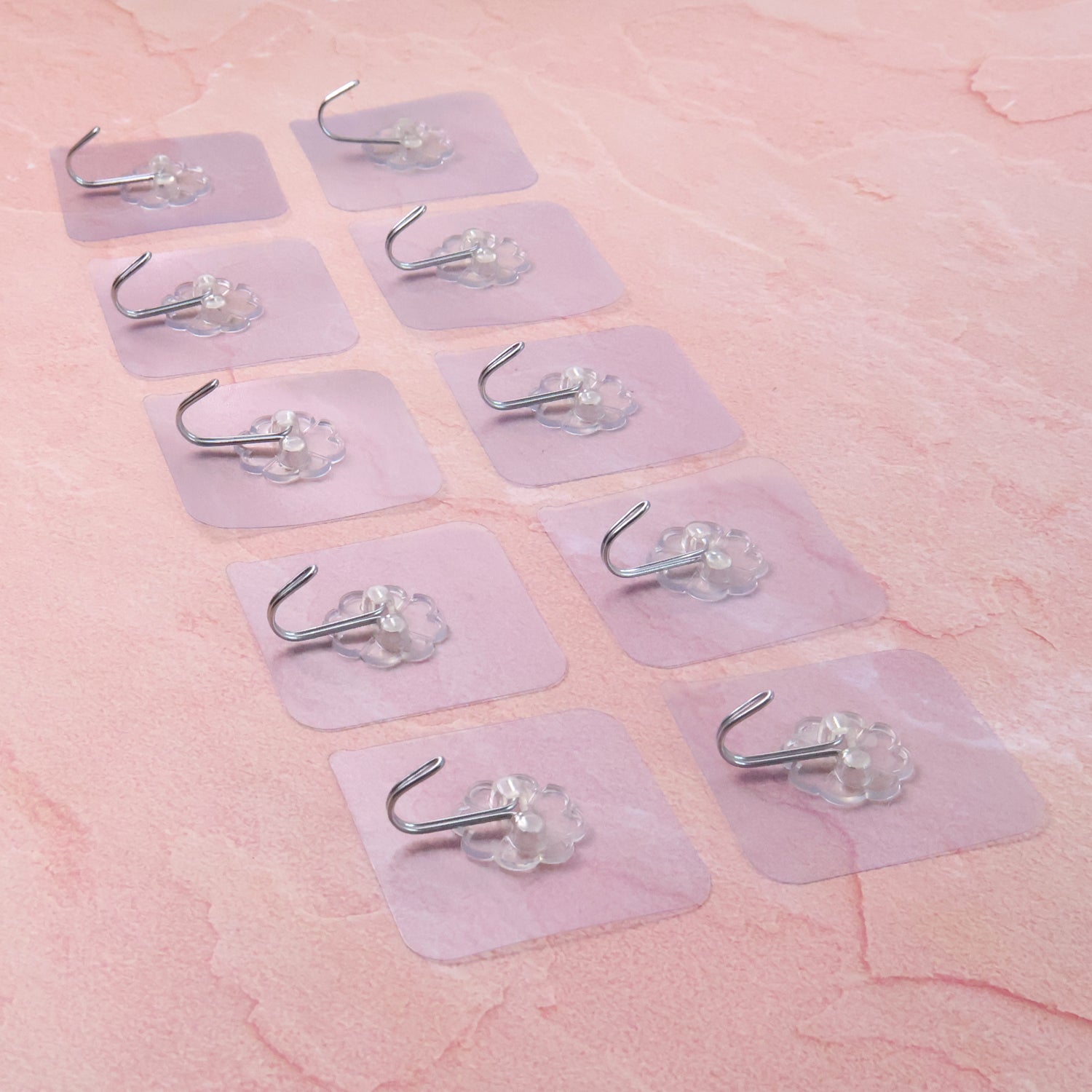 Heavy Duty Flower Adhesive Wall Hooks - (10 Pc / Set)