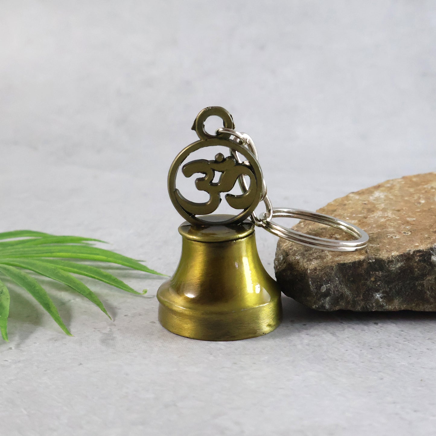 Om Symbol Temple Bell Metal Keychain (1 Pc)