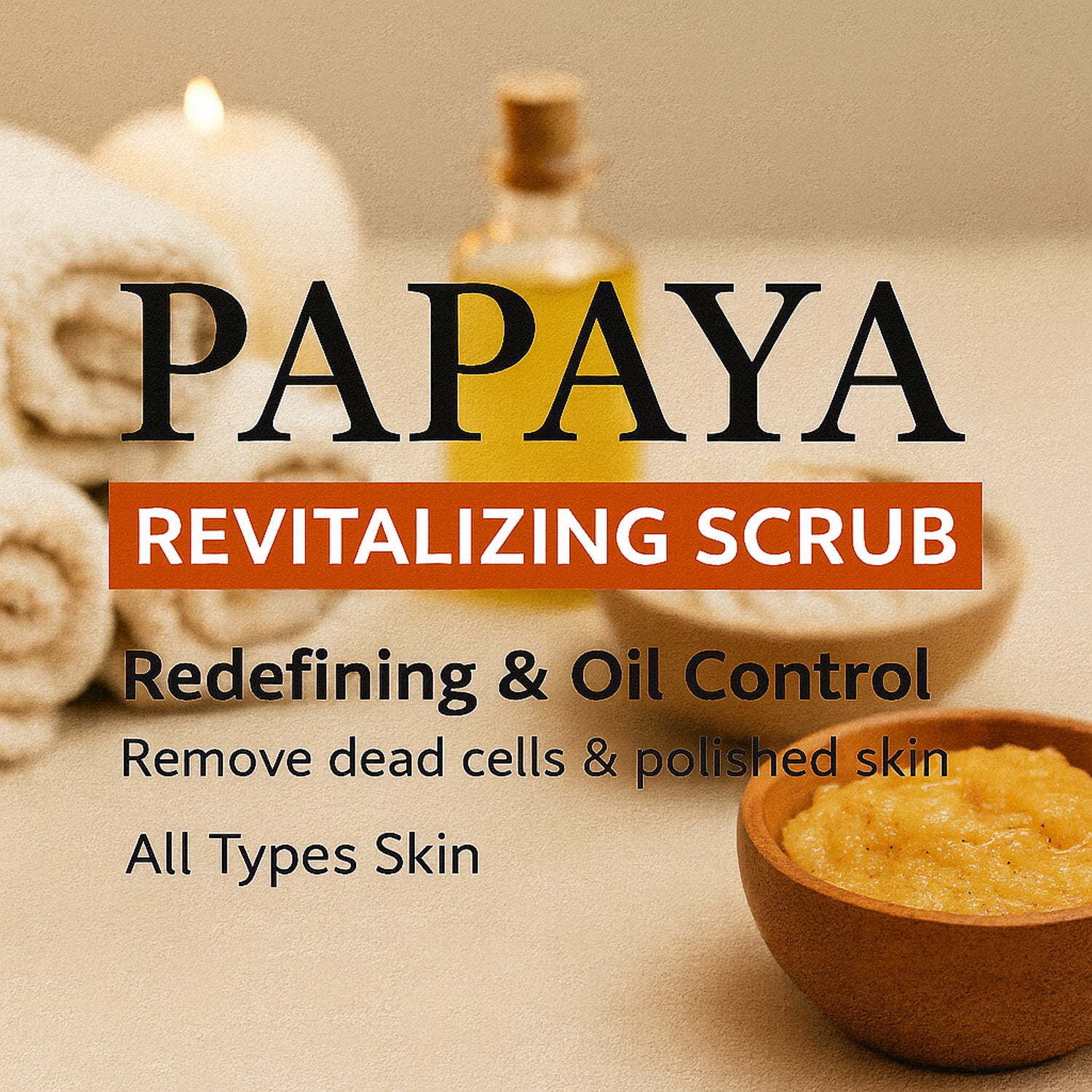 Eyelet Papaya Revitalizing Scrub – Exfoliating Face & Body Scrub for Oil Control, Dead Skin Cell Removal & Polished Skin (200ml)